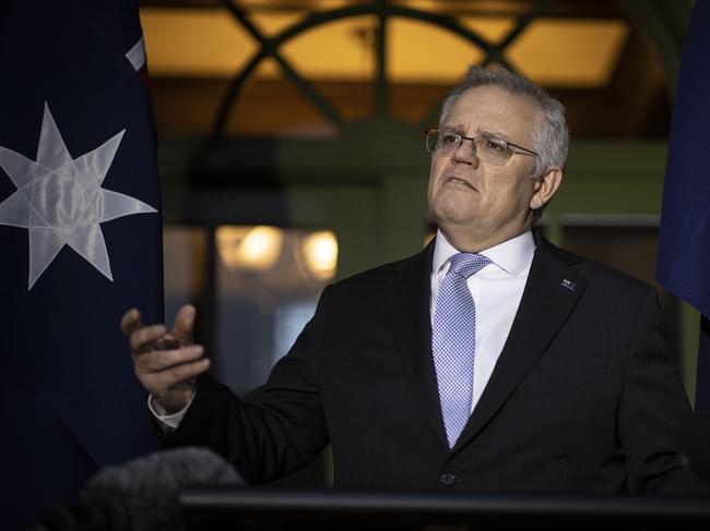 Prime Minister Scott Morrison has announced a quicker delivery of first-dose Pfizer jabs to NSW. Picture: NCA NewsWire / Gary Ramage