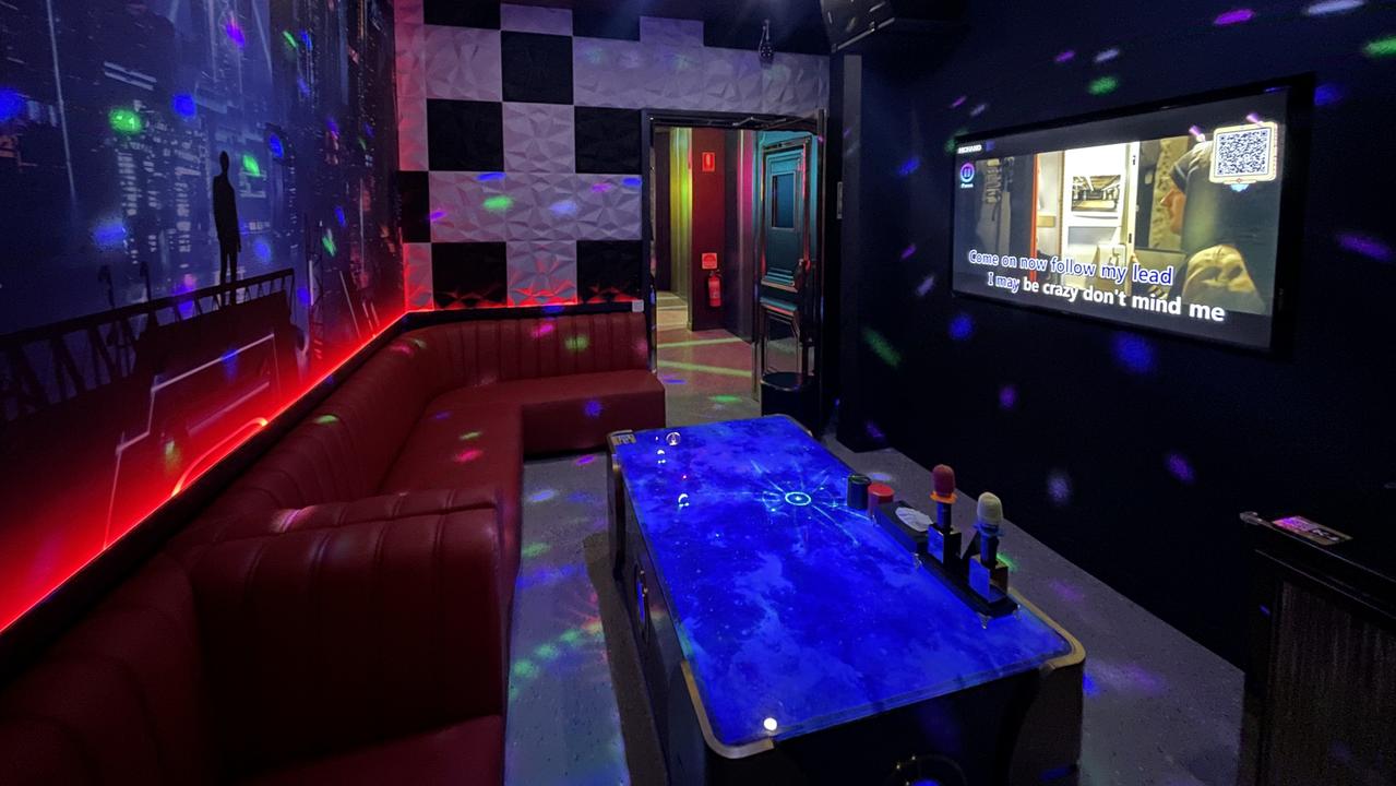 A private room at Hibiki Karaoke and Whiskey Bar opening on February 17, 2023. Photo: Zoe Devenport