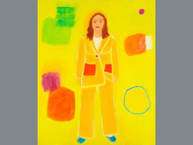 Bridget in my painting by Angela Brennan depicts award-winning Indigenous journalist Bridget Brennan, artist Angela’s niece. Bridget is the co-host and newsreader of News Breakfast for the ABC. Picture: Angela Brennan, Archibald 2025, Photo: Art Gallery of New South Wales, Jenni Carter