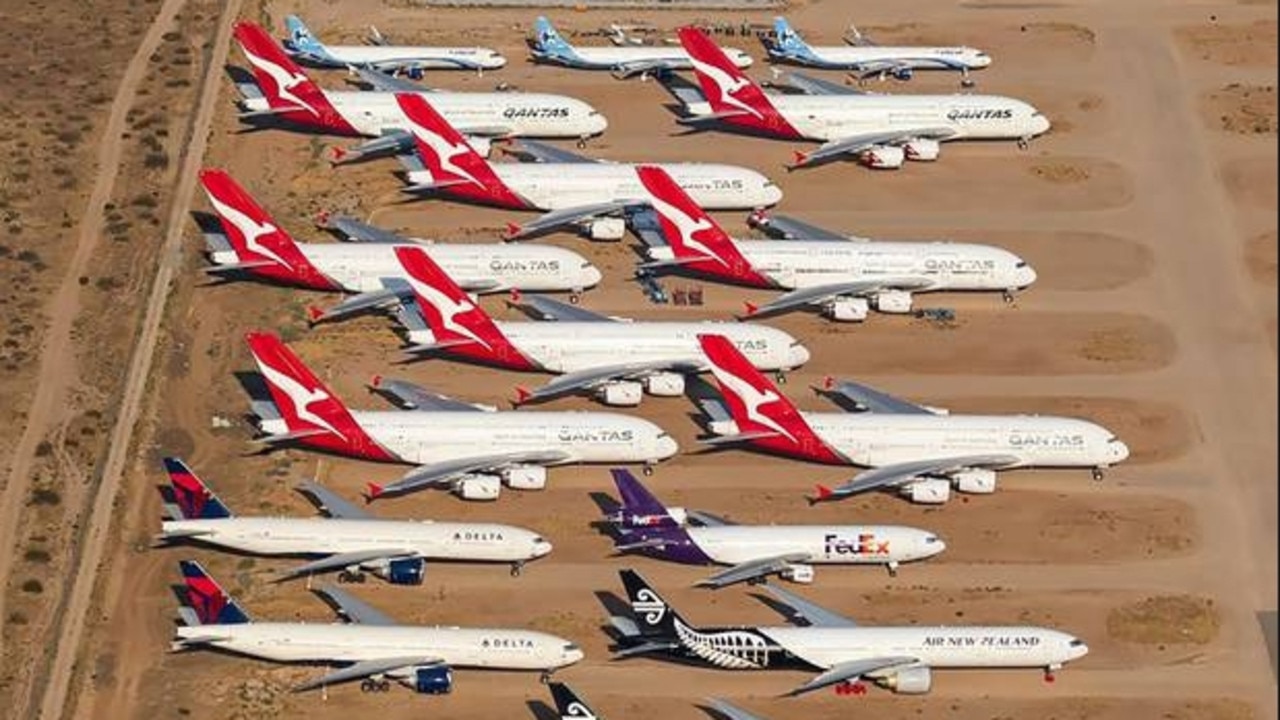 Qantas sent 12 A380s to the California desert as the Covid pandemic erupted, and only 10 came out. Picture: Supplied.