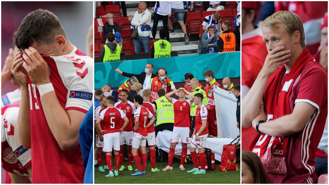 Denmark's Christian Eriksen collapsed on the field.