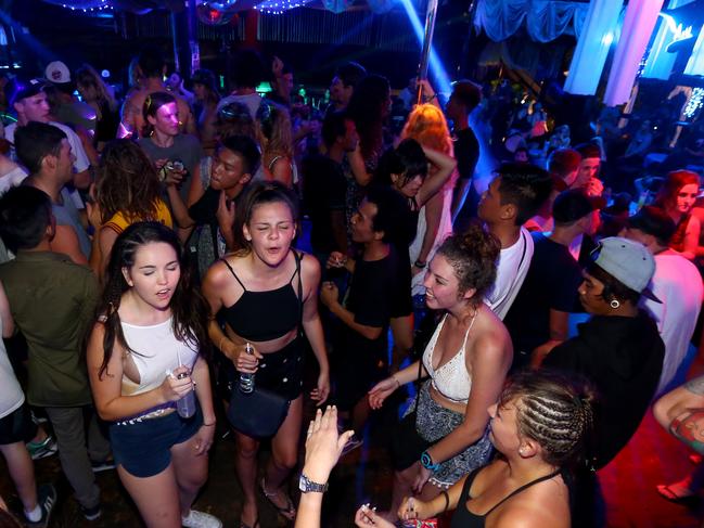 Bali Schoolies day 1. Schoolies party at the Bounty Nightclub in Kuta, Bali . Pic Nathan Edwards