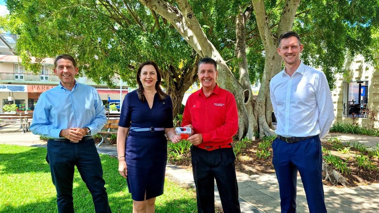 Premier Annastacia Palaszczuk in Maryborough with the city's MP Bruce Saunders at the trains announment.