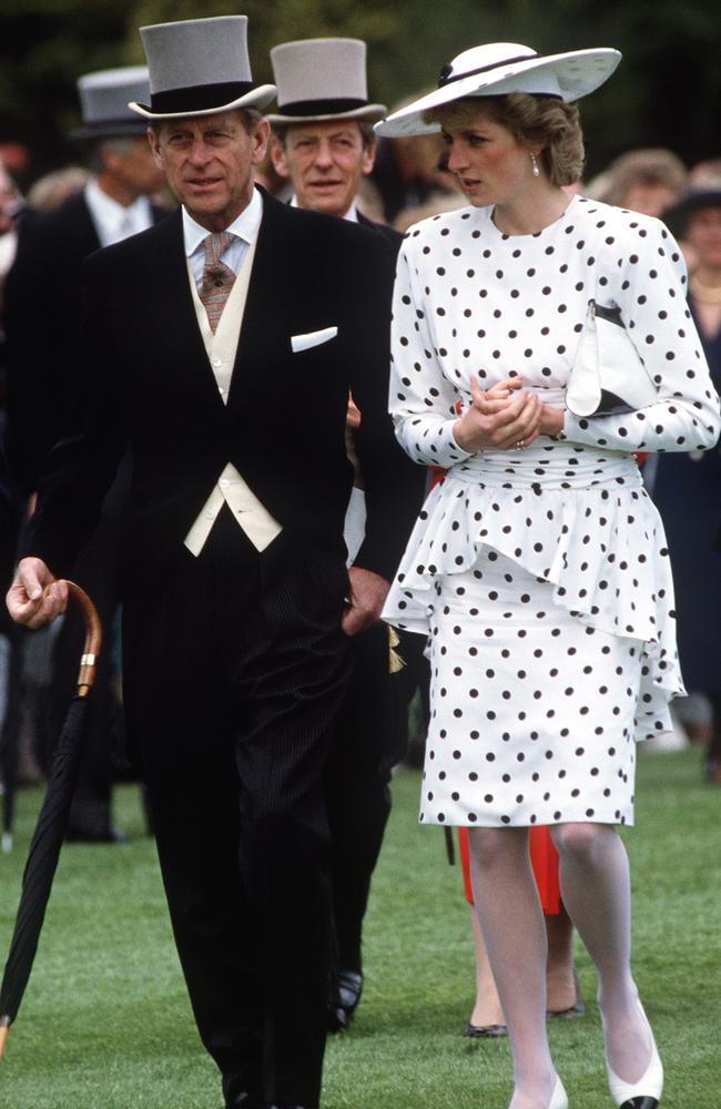 Princess Diana and Prince Philip were close, as portrayed in the series. Picture: Getty Images.