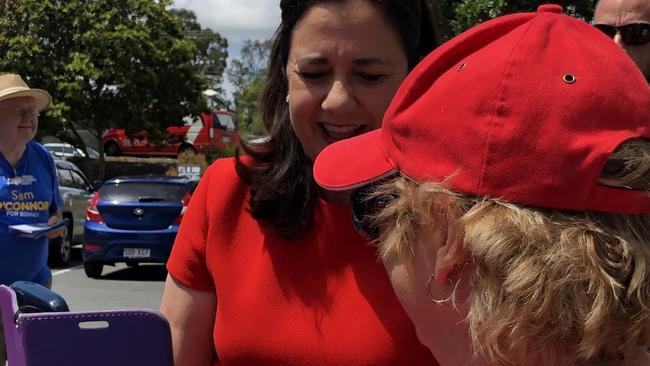 The Premier has made a shock visit to a Gold Coast polling booth. Pic: Paul Weston.