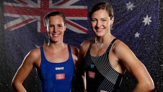 Bronte and Cate Campbell are going for gold in the women’s 100m freestyle final. Picture: Gregg Porteous