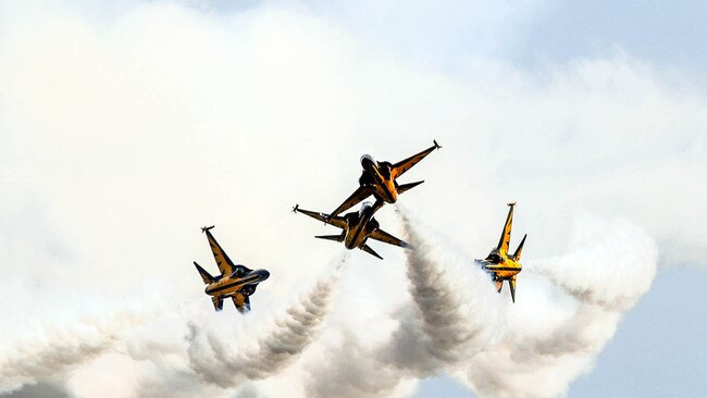 South Korea's Black Eagles airshow team. Picture: Roslan Rahman / AFP