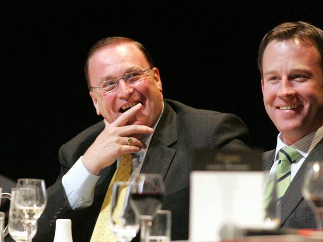25th Annual Bill Sorell Sports Luncheon at Wrest Point Casino, from left Bill Sorell and Liberal Leader Will Hodgman