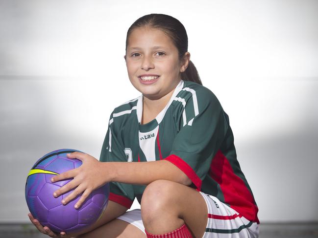 Liverpool Leader - Tahlia Voskanian (10, pictured, name correct) is a soccer / football player and this week's JSS / Junior Sports Star nominee. Tahlia is part of the Southern Districts Womens State League under 13's / U13's team even though she is only 10 years old. Quick portraits taken at her home (job was cancelled due to rain). Can be re-shot if action shots required!