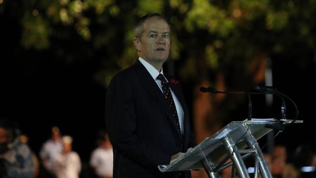 Bill Shorten addresses the Dawn Service in Darwin. Picture: Kym Smith