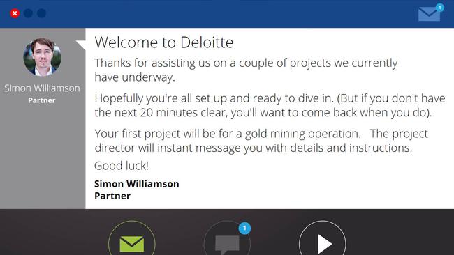 It’ll probably be more like this. A screenshot from Deloitte’s actual game.