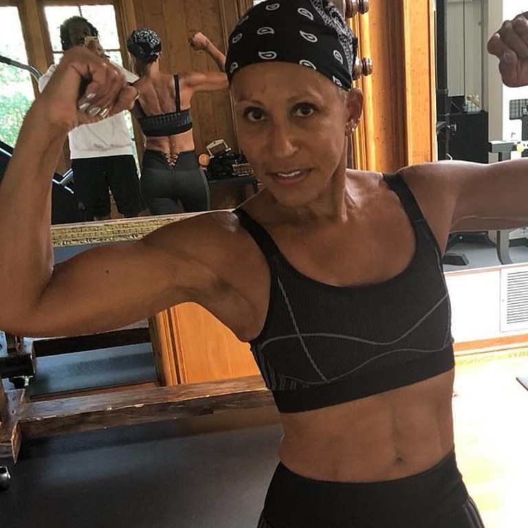She said working out is part of her ‘get better plan’ after she recently opened up about struggling with a heroin addiction and being sober for 29 years. Picture: Instagram/gammynorris