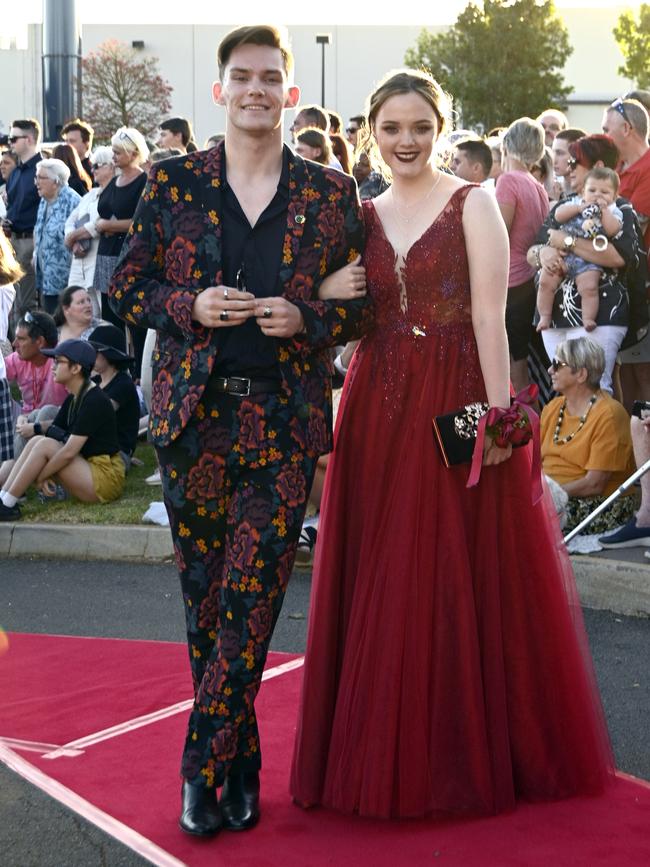 Harristown High School formal 2020 at Highfields Cultural Centre. Mason Hughes and Jazmyn Tozer.