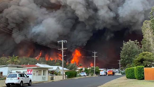 Hell on earth … The scene in Harrington posted on Facebook by Kelly-ann Oosterbeek.