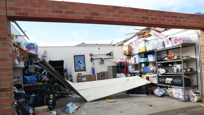 The garage roof was torn off. Picture: David Crosling