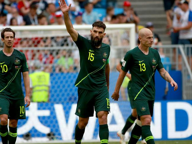 Mile Jedinak again led from the front. Picture: Toby Zerna