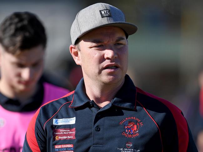 Tullamarine coach David Connell was elated with his team’s performance. Picture: Andy Brownbill