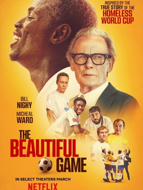 Poster for the Netflix movie, The Beautiful Game, starring Bill Nighy.