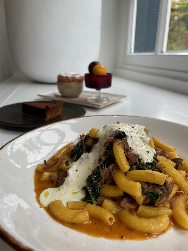 Saffron braised goat with macaroni at Patch, Stirling.