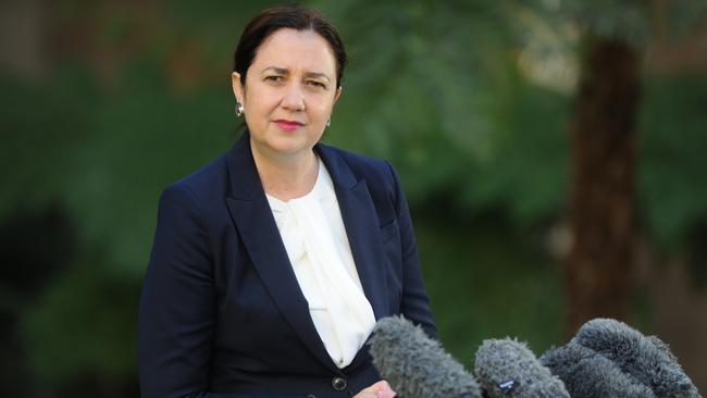 <b>READ MORE:</b> Queensland Premier Annastacia Palaszczuk, here in Brisbane on Monday, <a href="https://www.theaustralian.com.au/nation/newspoll-palaszczuk-fighting-to-regain-trust/news-story/e0fb8e791f53f42ea7ee49a04eefad81">is fighting to regain trust, writes Craig Johnstone.</a>Picture: AAP