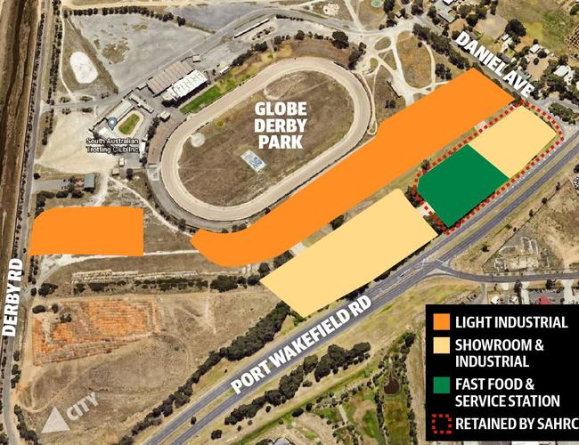 The proposed land subdivision at Globe Derby Park