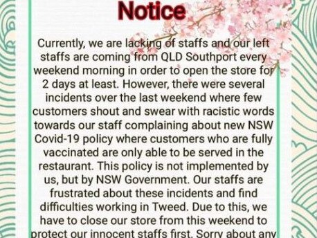 Anti-vaxxer abuse, racism shut down popular eatery