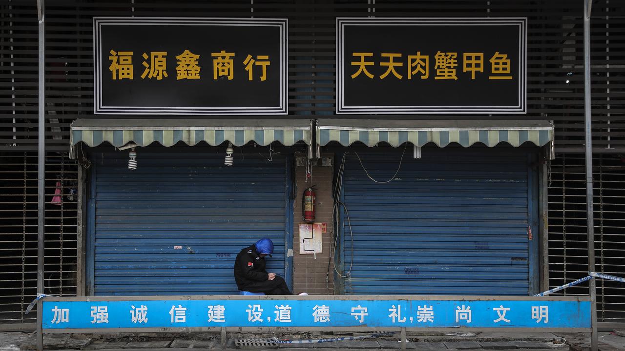 The closed Huanan Seafood Wholesale Market. Picture: Getty Images