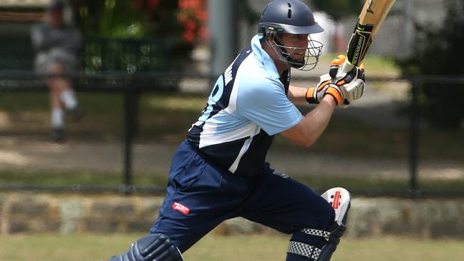 Ben Waterman on his way to a century for Canterbury last week. Picture: Hamish Blair