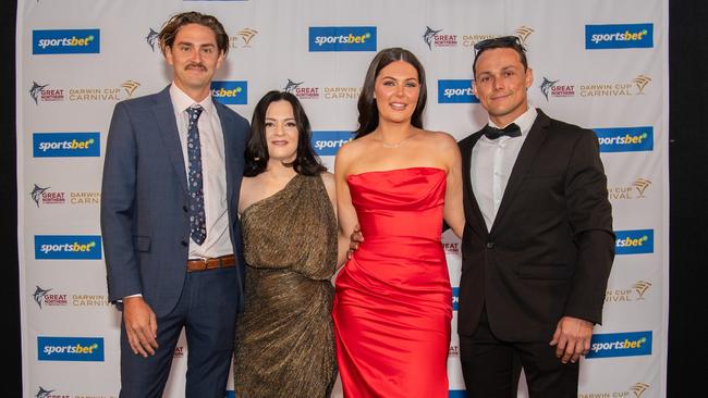 Michael Munro, Lelani Cooper, David Arnold and Jasmine Miller at the 2024 Darwin Turf Club Gala Ball. Picture: Pema Tamang Pakhrin