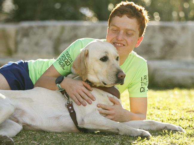 Ben Said says guide dog Jontie has helped him to see his true potential. Picture: Tim Pascoe