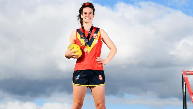 West Adelaide star Lauren Young was named in the midfield of the 2021 Advertiser SANFLW Team of the Year. Picture: Mark Brake