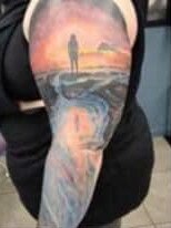 Amy Schulkins’s tattoo on her right arm.