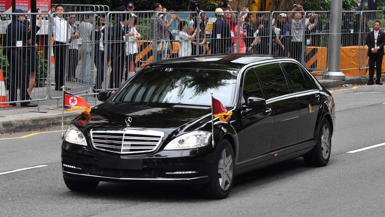 A motorcade transporting North Korea’s leader Kim Jong-un sets off to Sentosa.