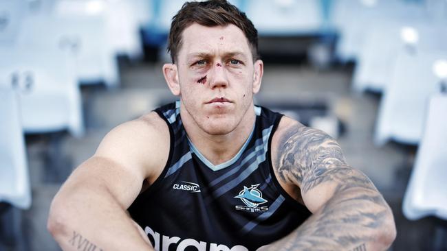 Embargoed for Friday 20 September 2024Cronulla Sharks media afternoon before they play North QLD in the semi final of the NRL this weekend.  Cameron McInnes pictured. Picture: Sam Ruttyn