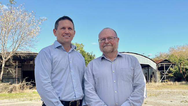 Townsville Deputy Mayor Mark Molachino and John Rosel, a board member of the company to oversee the North Rail Yards Project.