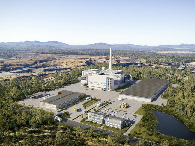 An artist’s impression of the $400 million waste-to-energy plant