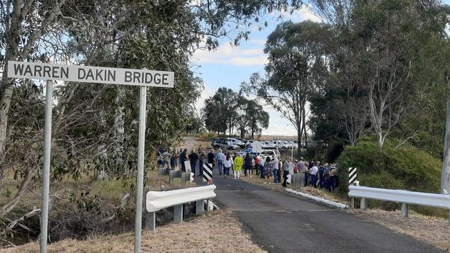 Warren Dakin Bridge has been named after a fifth generation farmer, stalwart and volunteer who gave his life and time to the community of Theebine. Picture: supplied