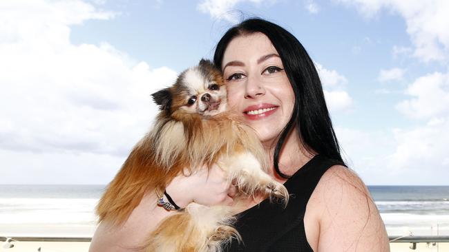 Heaven Schultz wit her dog Cookie. Picture: Tertius Pickard