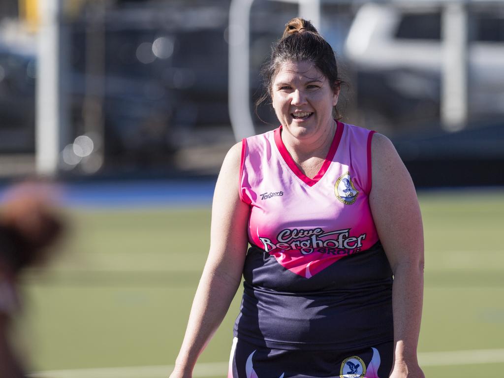 Rachael Williams after scoring twice for Toowoomba 2 in the game against Maryborough 1.