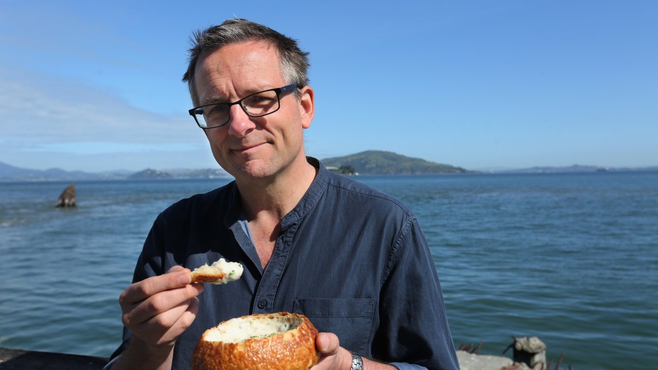 Dr Michael Mosley in San Francisco. Supplied by SBS-TV.