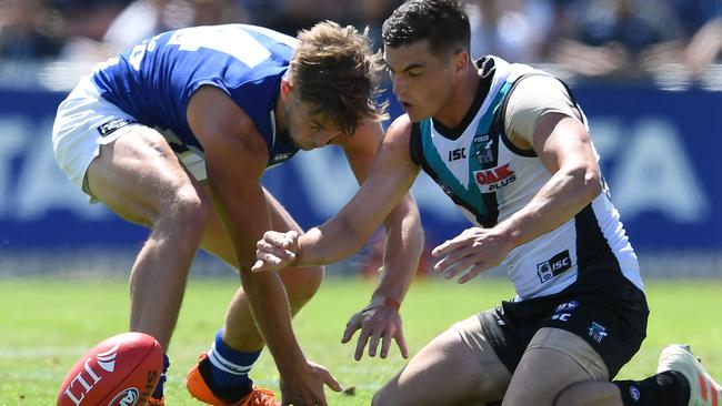 Tom Rockliff dominated against North Melbourne. Picture: Getty Images