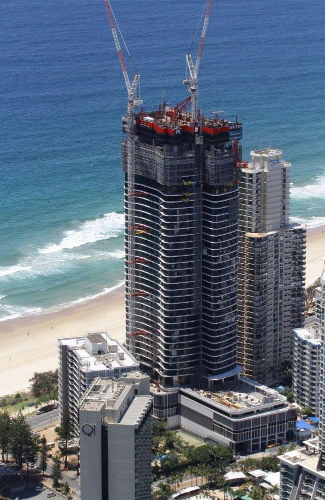 Construction of 76-level Surfers Paradise super-tower Ocean has reached the halfway mark, with the building soaring past its neighbours.