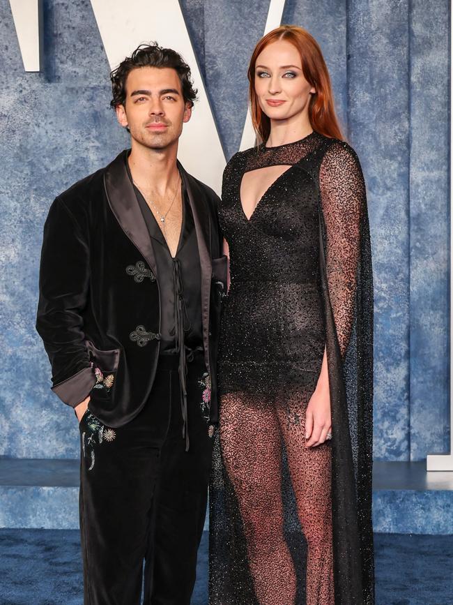 Joe Jonas and Sophie Turner attend the 2023 Vanity Fair Oscars Party. Picture: Amy Sussman/Getty Images.