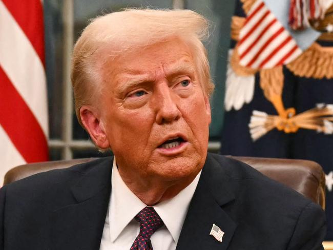 US President Donald Trump speaks to journalists about TikTok as he signs executive orders in the Oval Office of the White House in Washington, DC, on January 20, 2025. Picture: NewsWire / Jim WATSON / POOL / AFP