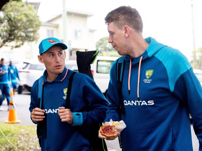 Australia's Marnus Labuschagne and Cameron Green endured very different first Tests. Picture: AFP