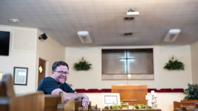 Pastor Michael Davis’s church caters for anti-abortion creationist beliefs. Picture: Joe Garcia