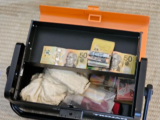 Port Stephens-Hunter detectives allegedly seized five ounces of methamphetamine and $45,000 in cash following the search of a Fingal Bay property on October 11, 2023. Picture: Supplied.