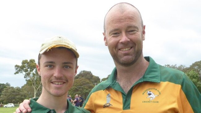 Rob Quiney and his nephew Lachie Smith at Washington Park.