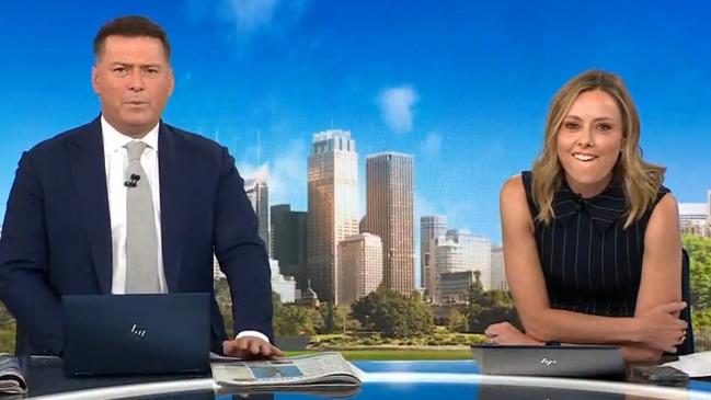 Karl Stefanovic and Ally Langdon won’t be sharing the desk anymore. Picture: Channel 9