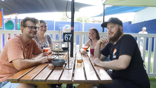 Partygoers enjoy their drinks away from the noise of the dancefloor at The Seabreeze Hotel. Photo: Fergus Gregg